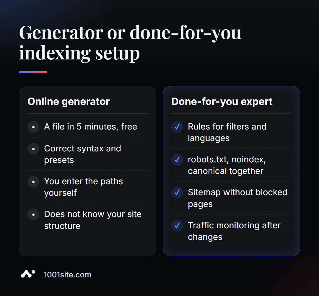 Generador de robots.txt en línia i configuració d'indexació experta: què fa cada opció