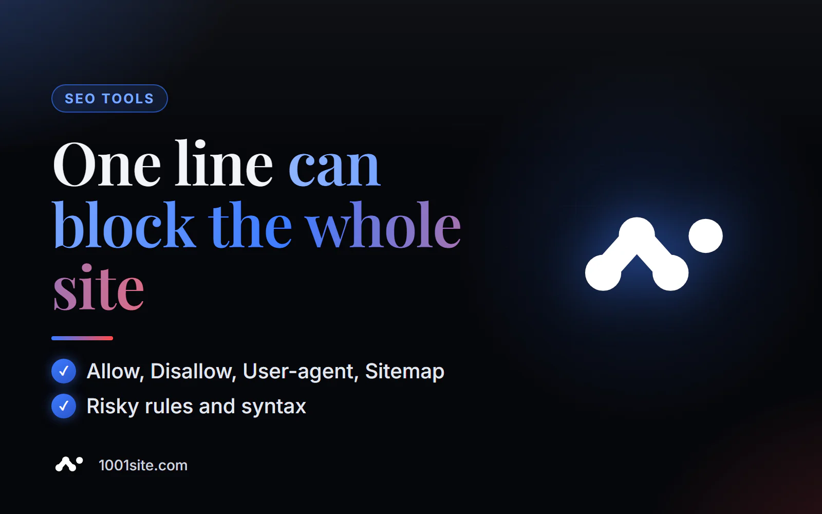Strumento online per il controllo del file Robots.txt: consenti e non consenti le direttive, analizza User-Agent, Sitemap e individua le regole a rischio.