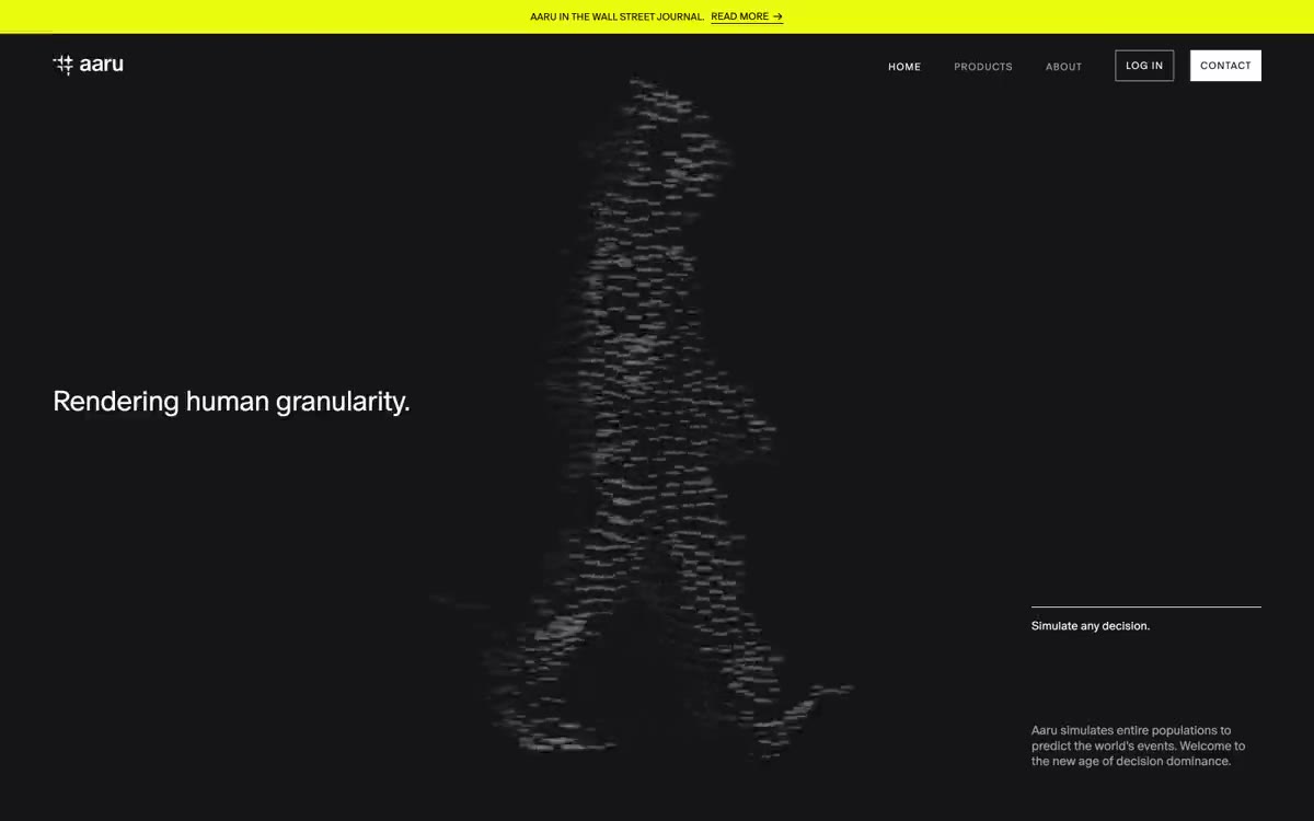 Aaru — eine Vorschau einer Website in diesem Stil