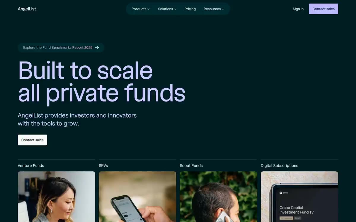 AngelList — sawangan situs dina gaya ieu