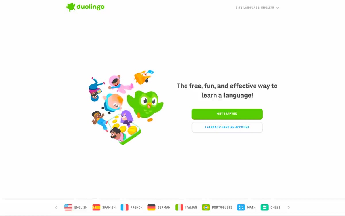 Duolingo — estilo honetako gune baten aurrebista