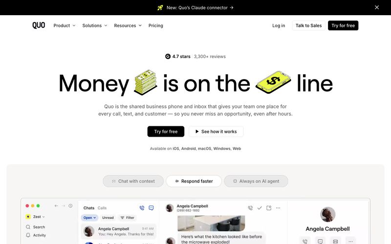 Quo (formerly OpenPhone) — eine Vorschau einer Website in diesem Stil