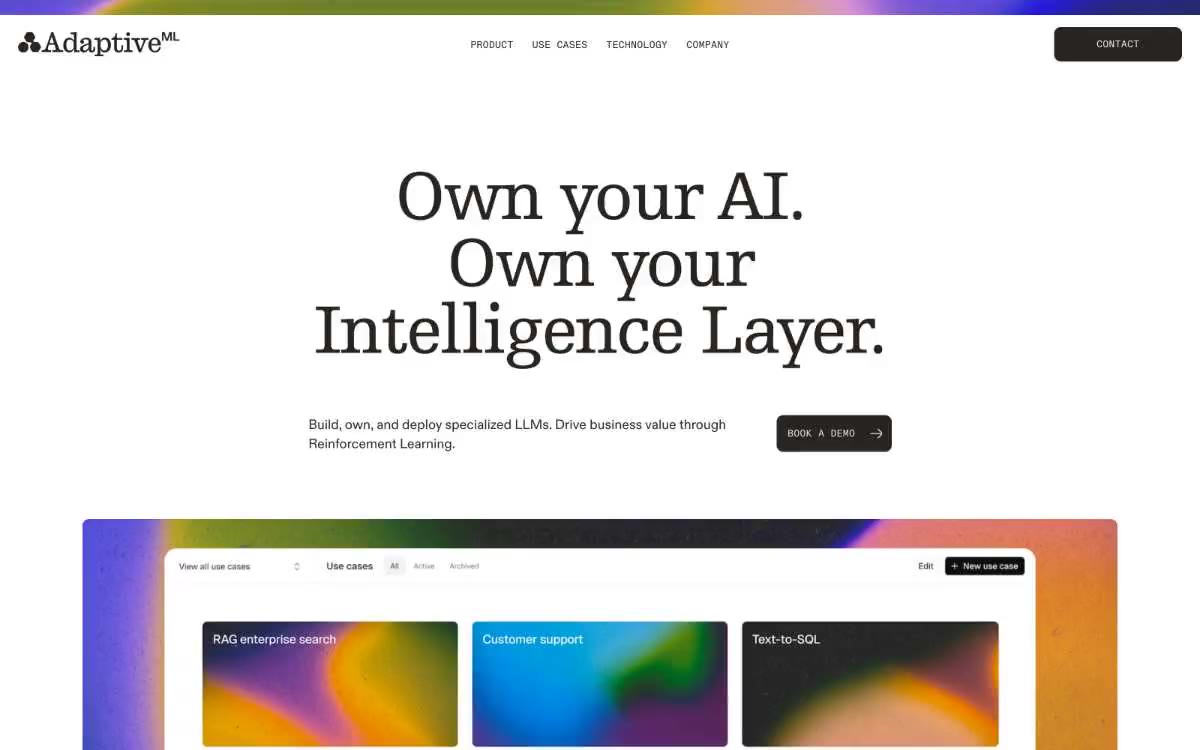 Adaptive ML — pratinjau situs dengan gaya ini