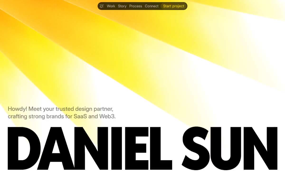 Daniel Sun — ตัวอย่างเว็บไซต์ในรูปแบบนี้