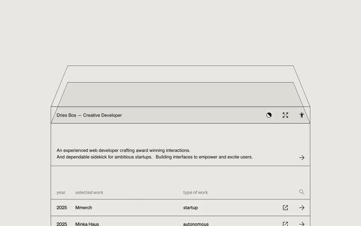 Dries Bos — eine Vorschau einer Website in diesem Stil