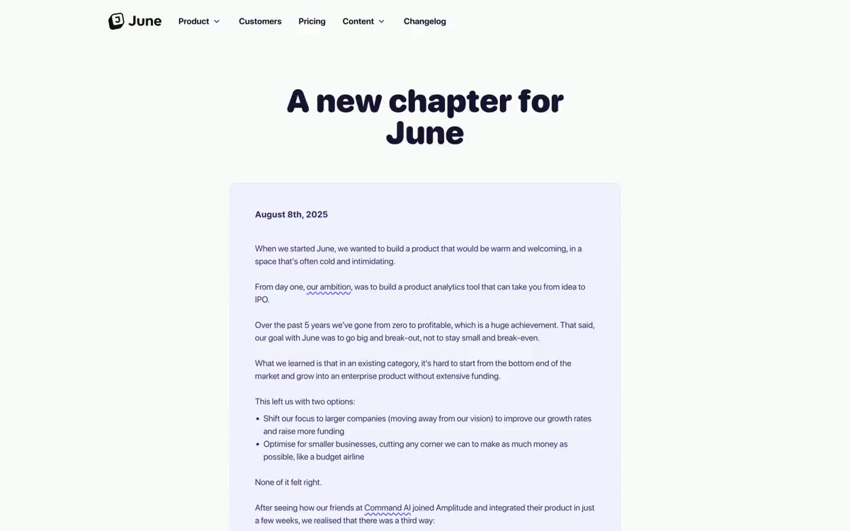June — eine Vorschau einer Website in diesem Stil