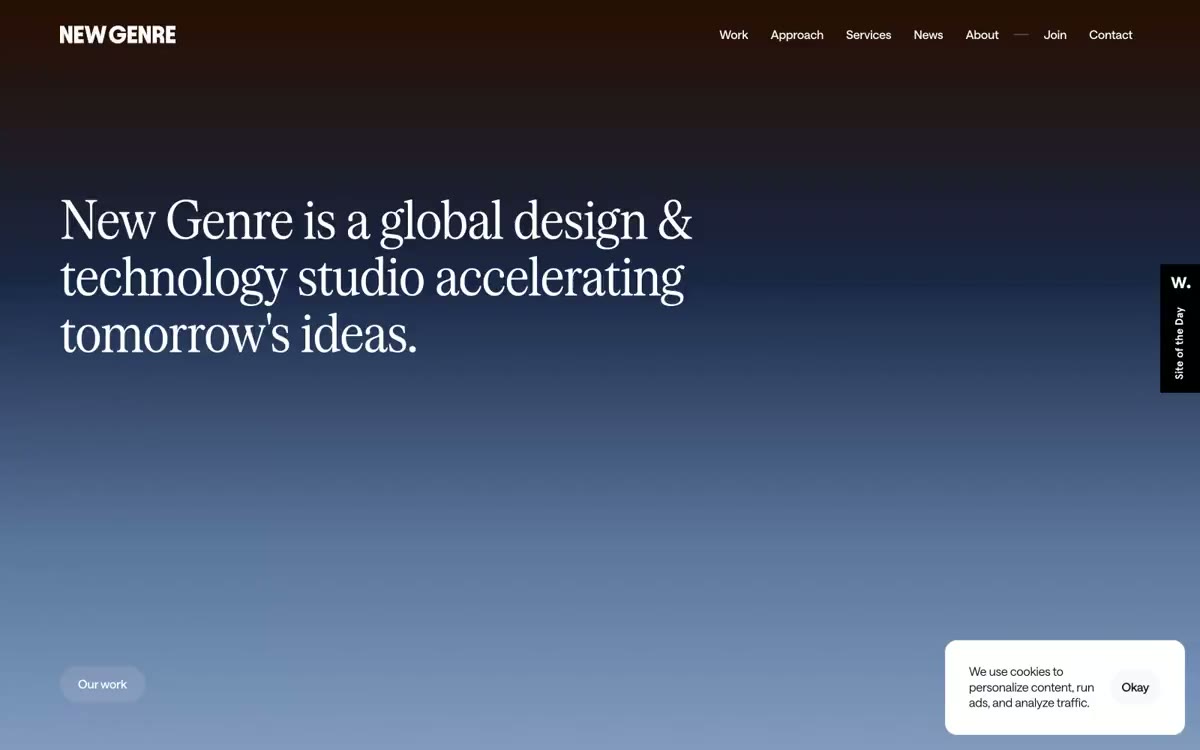 New Genre — eine Vorschau einer Website in diesem Stil
