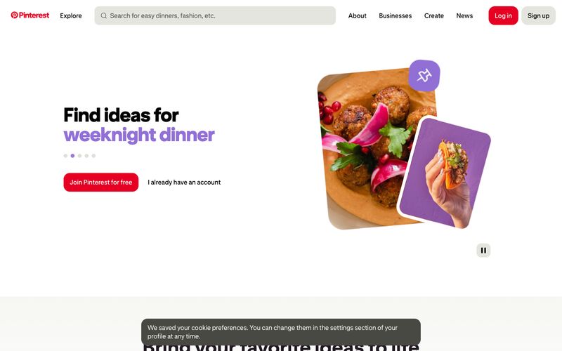 Pinterest — ตัวอย่างเว็บไซต์ในรูปแบบนี้