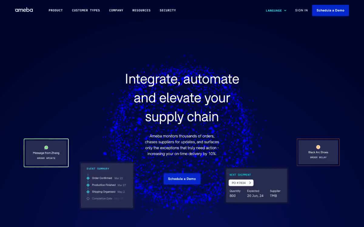 Ameba — eine Vorschau einer Website in diesem Stil