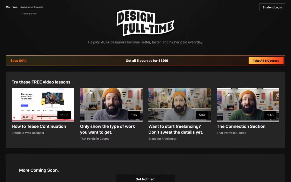 Design Full-Time — eine Vorschau einer Website in diesem Stil
