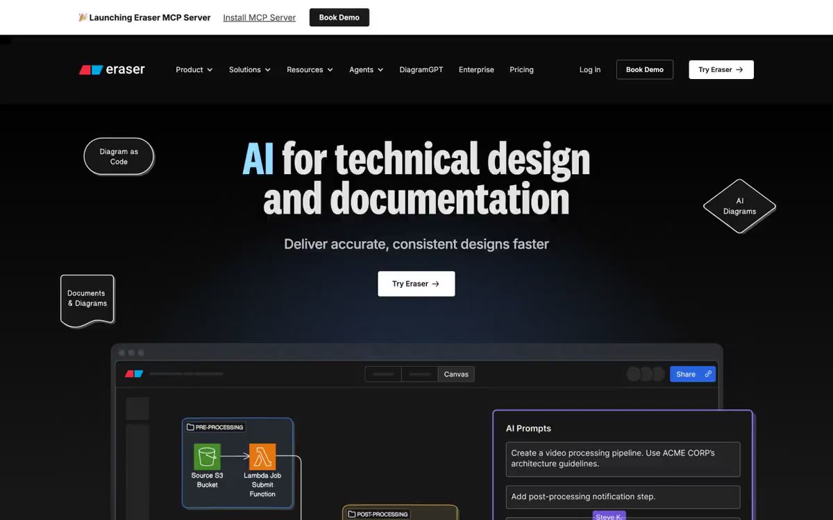 Eraser — превью сайта в этом стиле