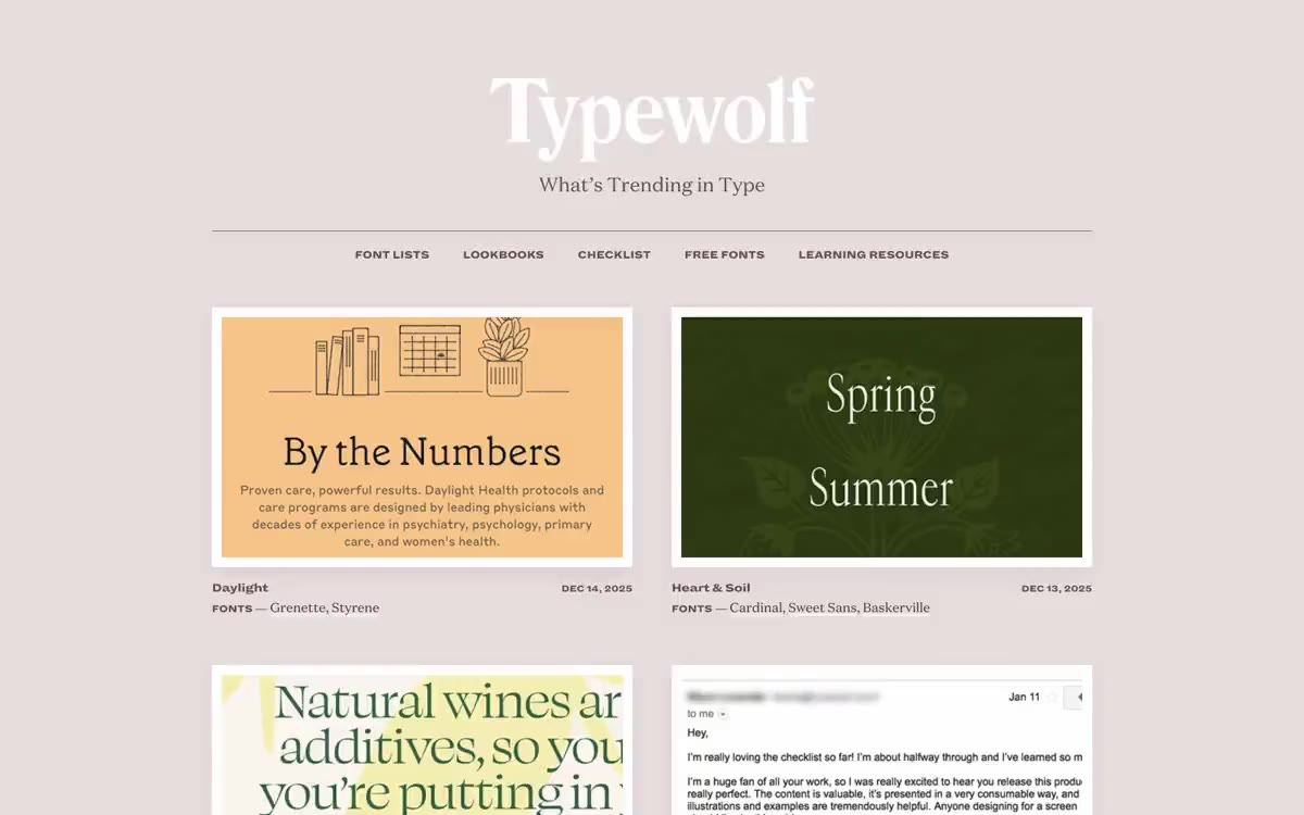 Typewolf — превью сайта в этом стиле