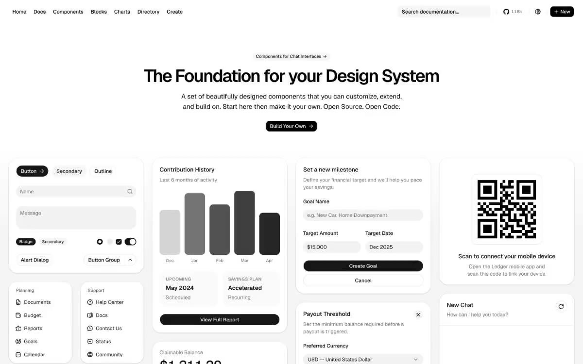 Ui — پیش‌نمایشی از یک سایت با این سبک