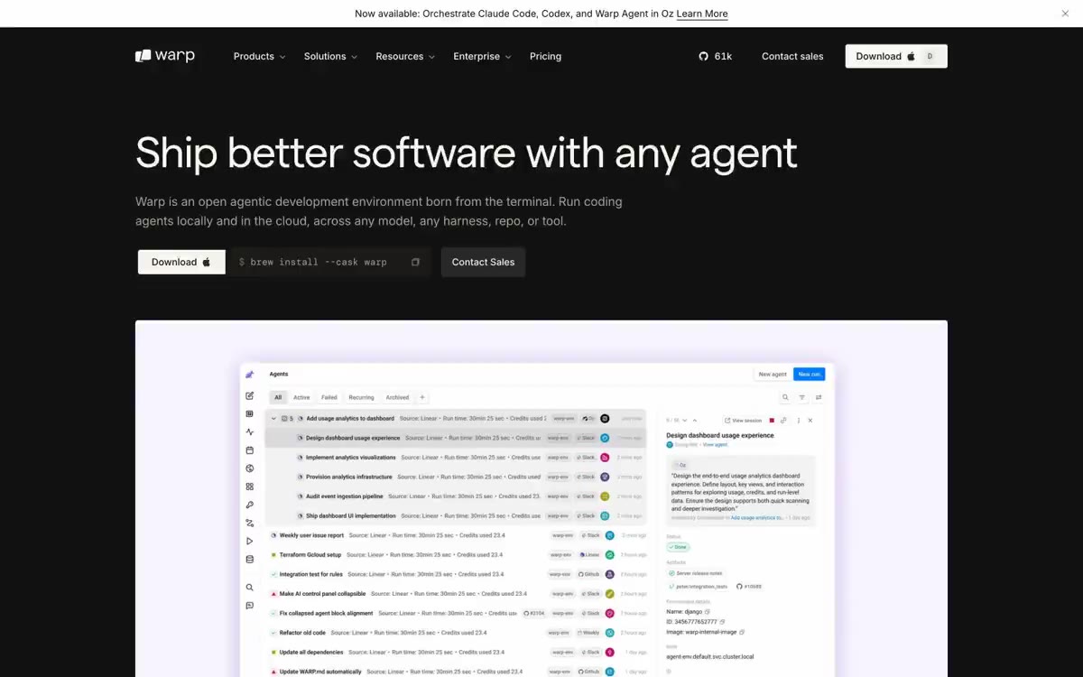 Warp — преглед сајта у овом стилу
