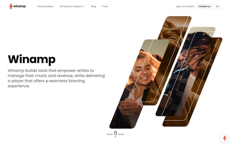 Winamp — преглед сајта у овом стилу