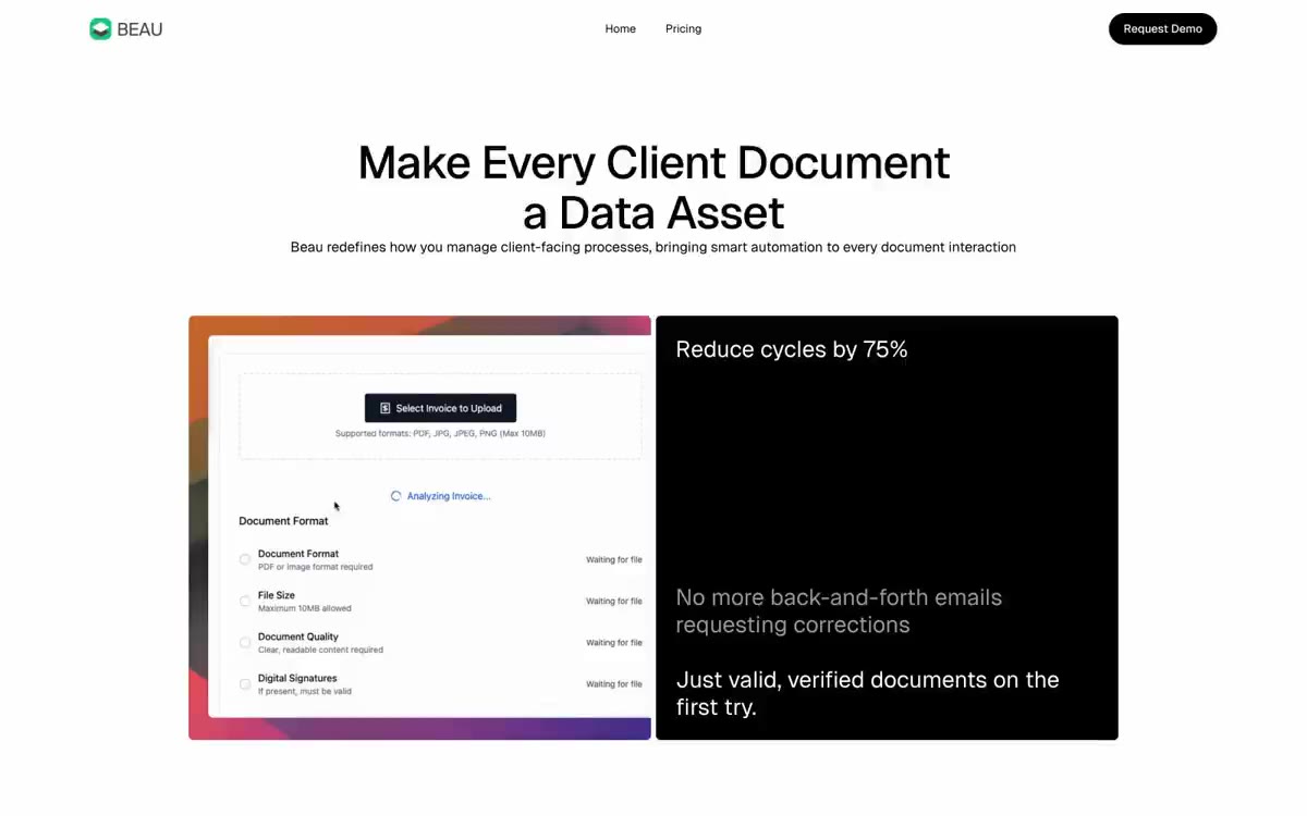 Beau — eine Vorschau einer Website in diesem Stil