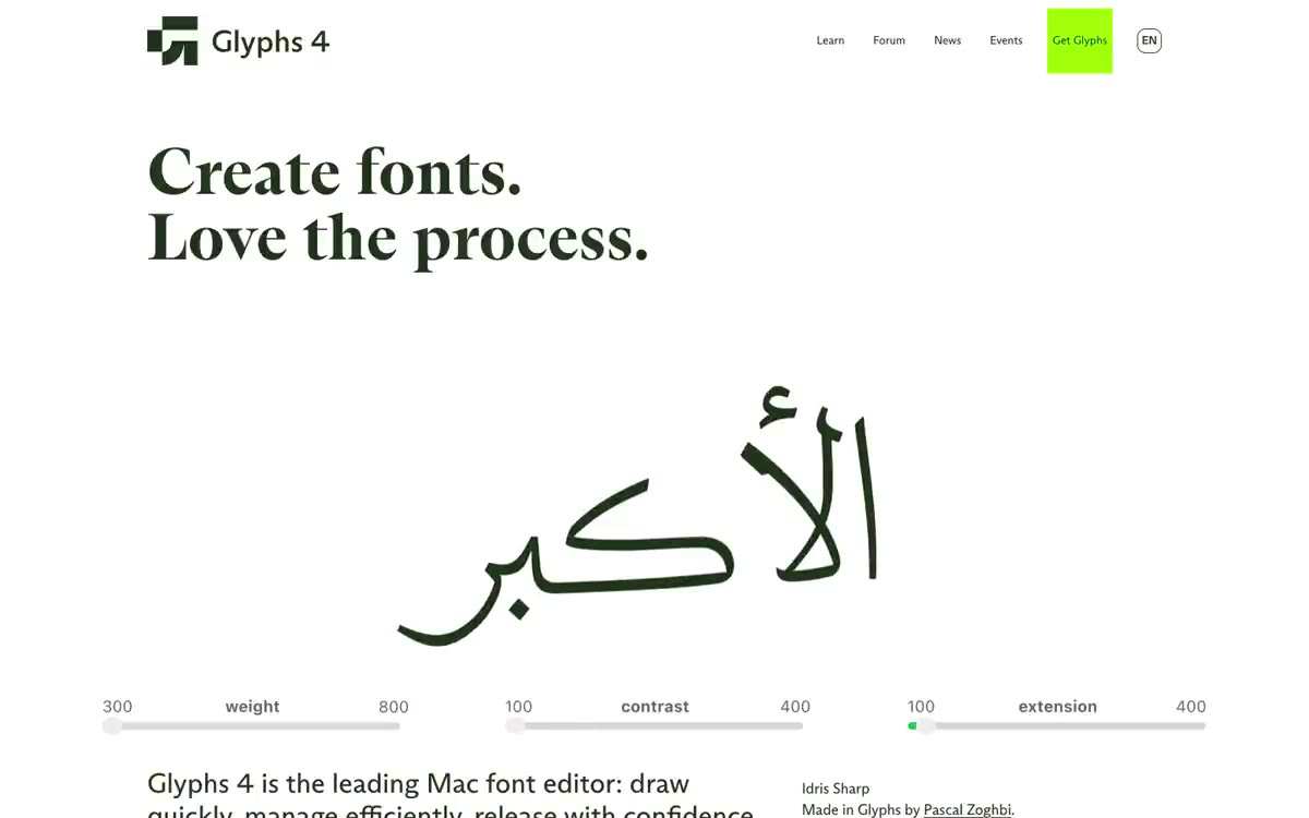Glyphs — Типографская мастерская под неоновым светом. Создавайте белые, просторные редакционные композиции, где…