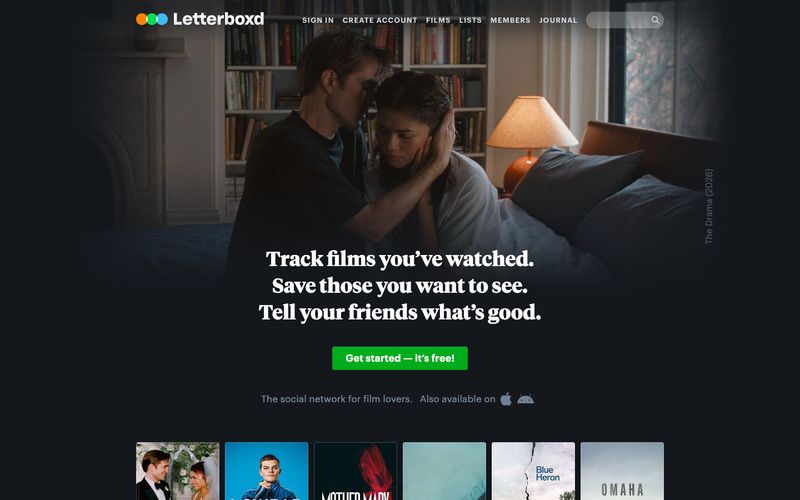 Letterboxd — eine Vorschau einer Website in diesem Stil