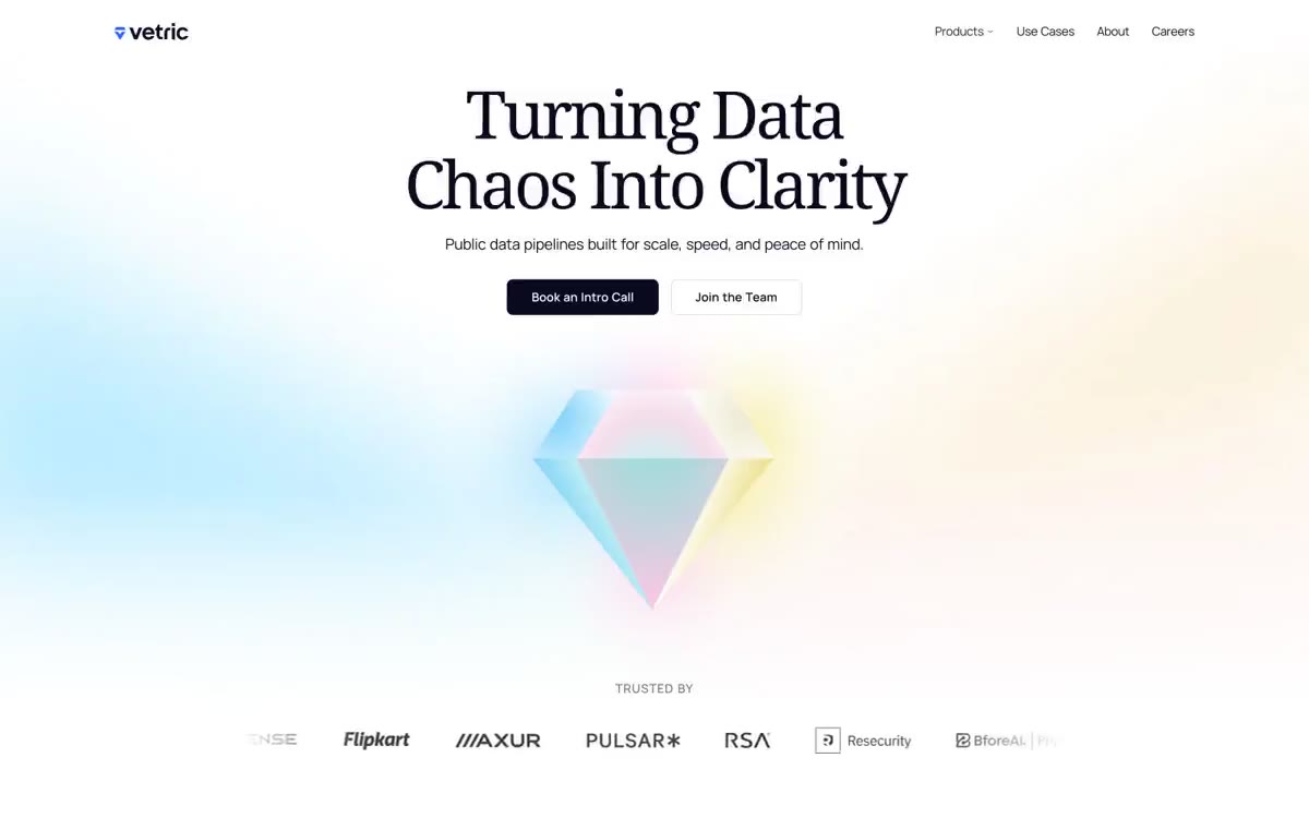 Vetric — eine Vorschau einer Website in diesem Stil