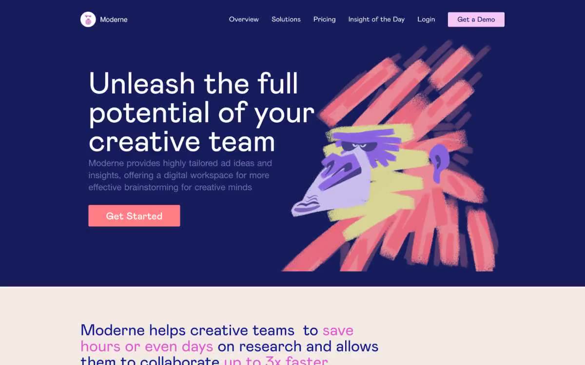 Moderne — eine Vorschau einer Website in diesem Stil