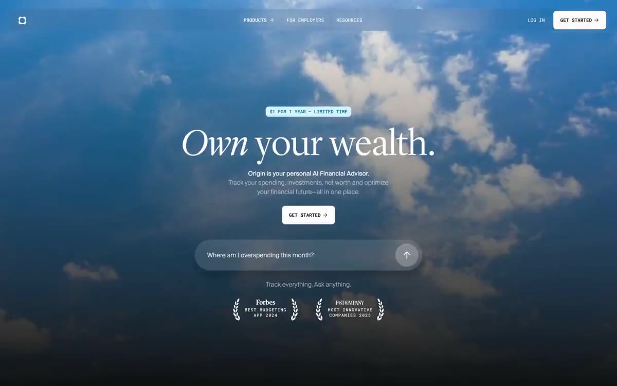 Origin Financial — estilo honetako gune baten aurrebista