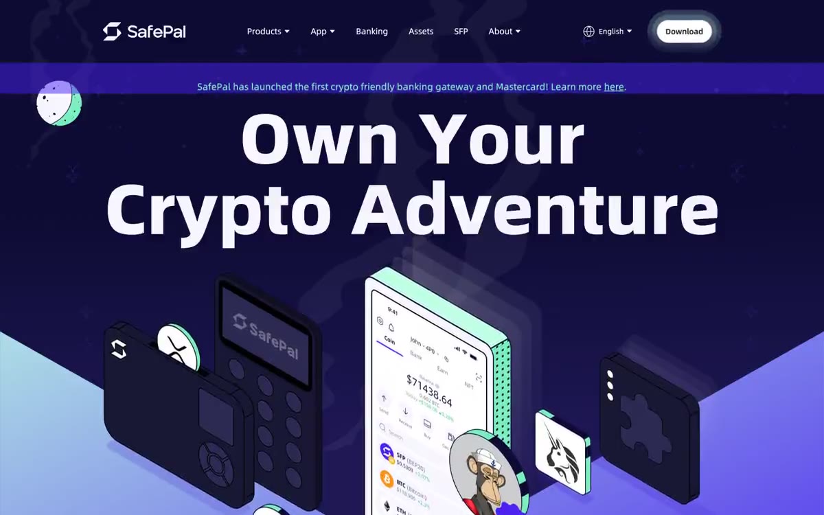 Safepal — una vista prèvia d'un lloc web amb aquest estil