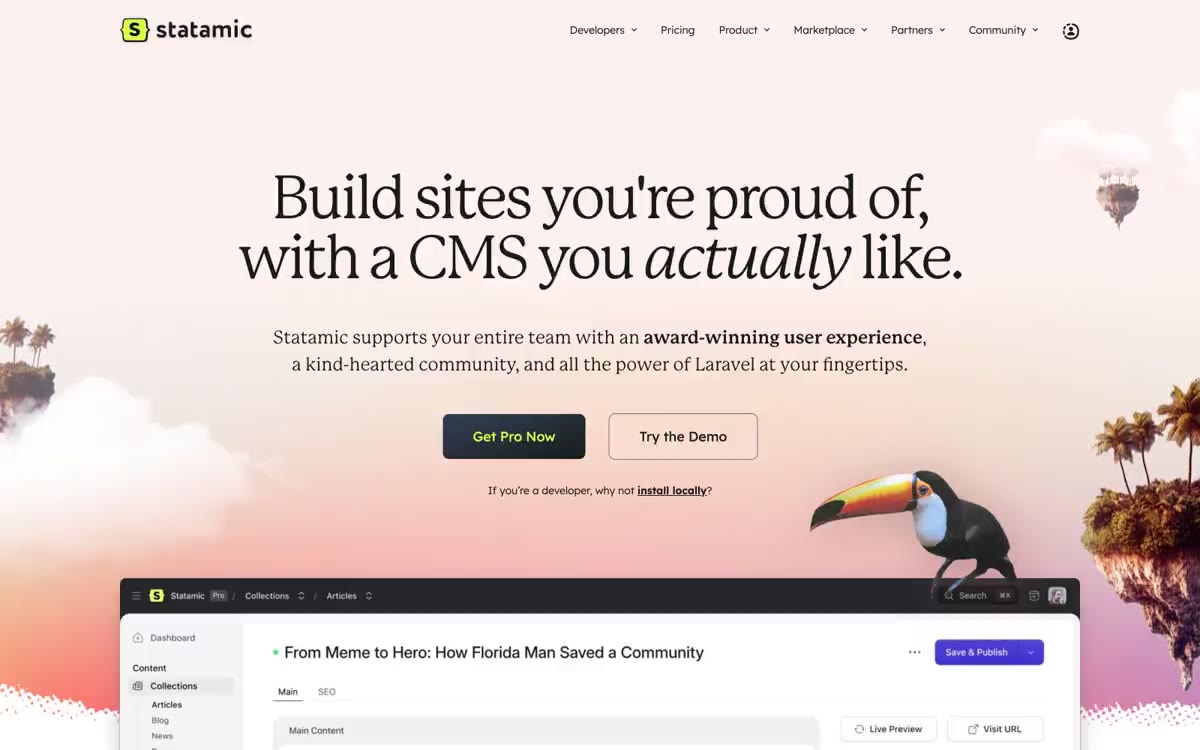 Statamic — estilo honetako gune baten aurrebista