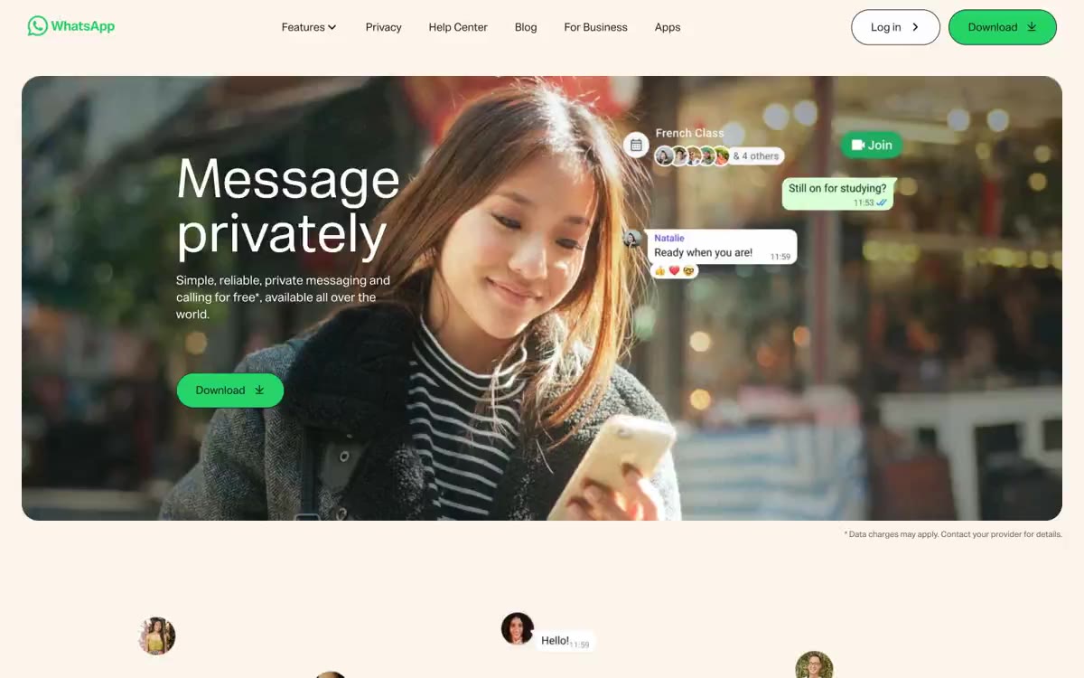 WhatsApp — estilo honetako gune baten aurrebista