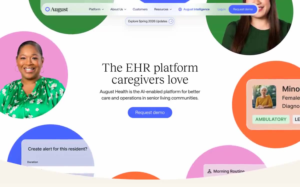 August Health EHR — estilo honetako gune baten aurrebista