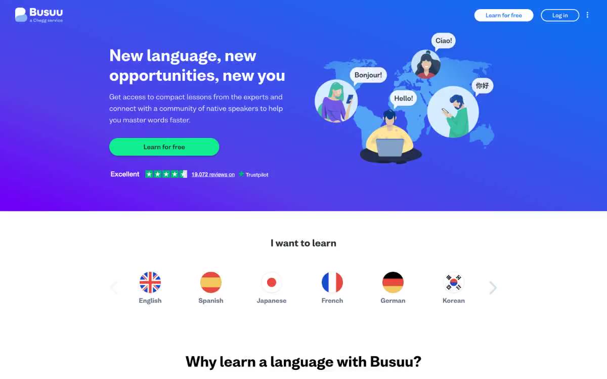 Busuu — previżjoni ta' sit f'dan l-istil