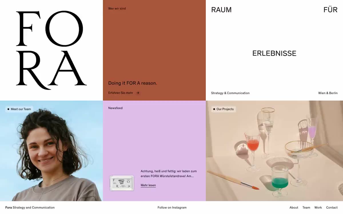 FORA — eine Vorschau einer Website in diesem Stil