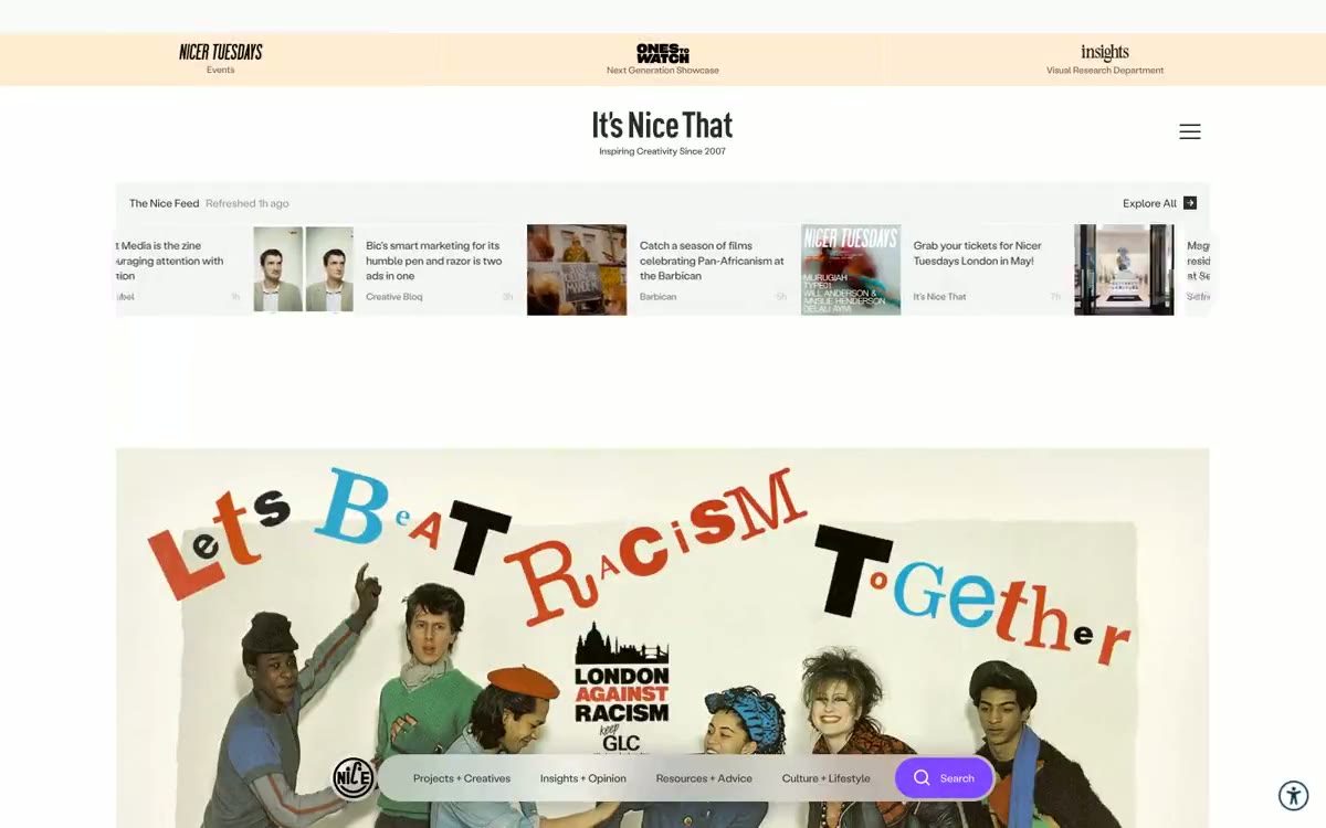 Itsnicethat — eine Vorschau einer Website in diesem Stil