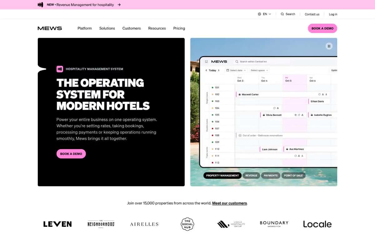 Mews — eine Vorschau einer Website in diesem Stil