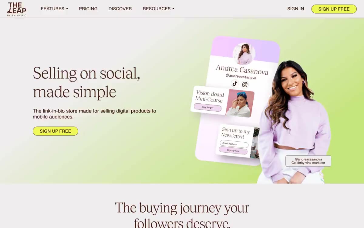 The Leap — eine Vorschau einer Website in diesem Stil