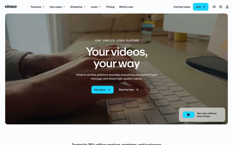 Vimeo — ఈ శైలిలో ఒక సైట్ యొక్క ప్రివ్యూ