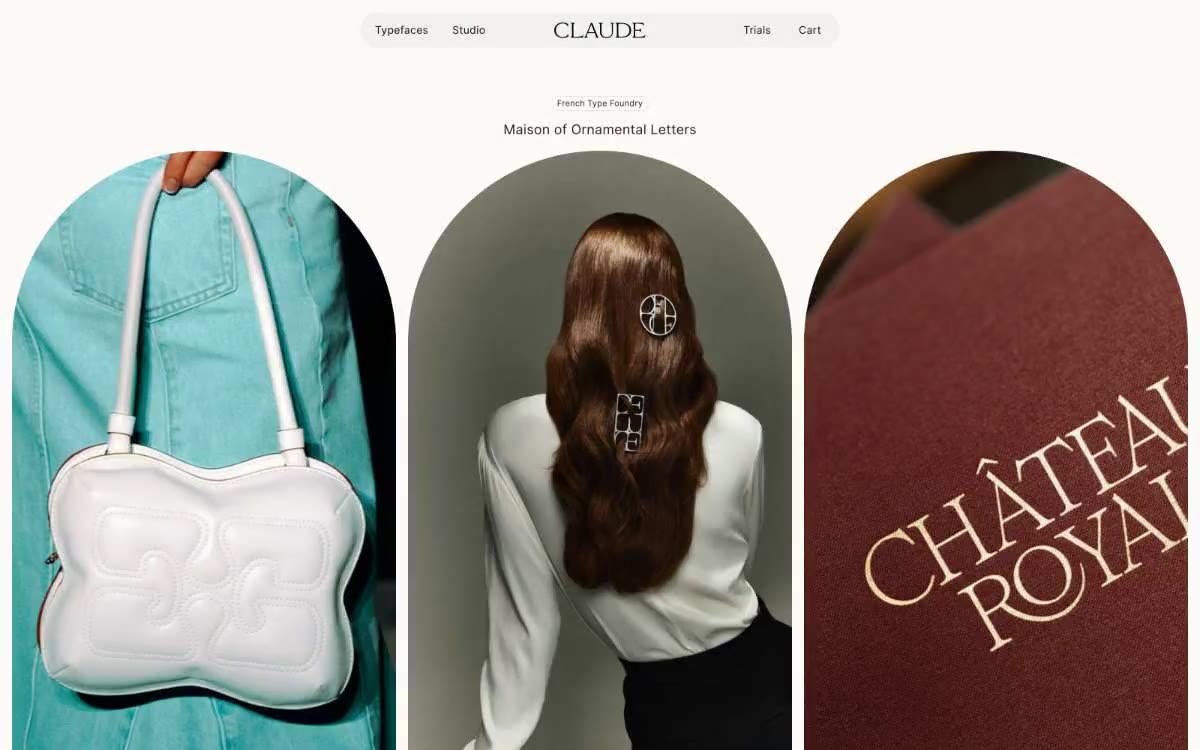Claude Type — پیش‌نمایشی از یک سایت با این سبک