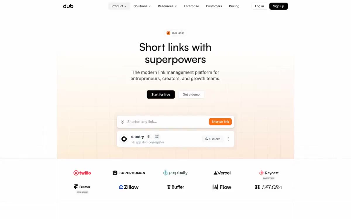 Dub Links — eine Vorschau einer Website in diesem Stil