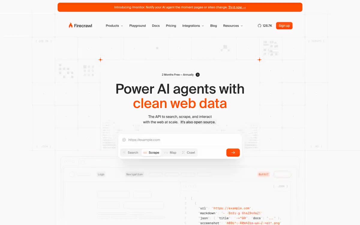 Firecrawl — eine Vorschau einer Website in diesem Stil