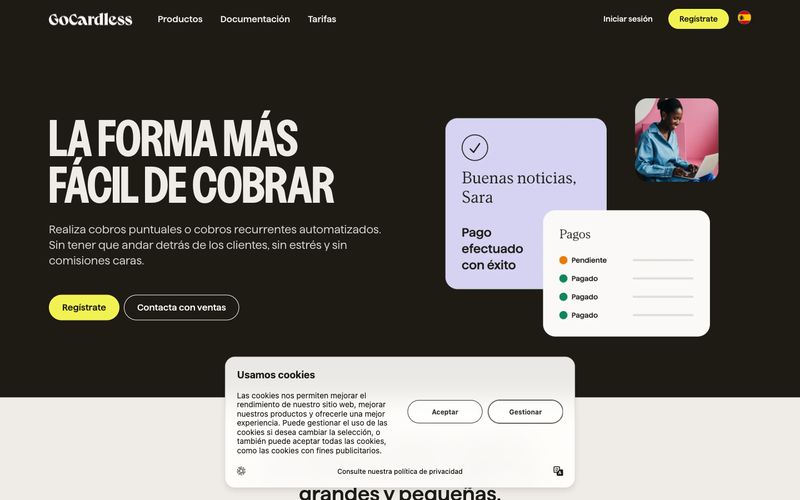 Gocardless — eine Vorschau einer Website in diesem Stil