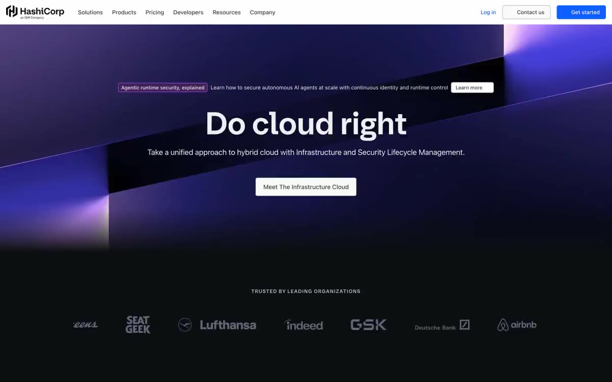 HashiCorp — una vista prèvia d'un lloc web amb aquest estil