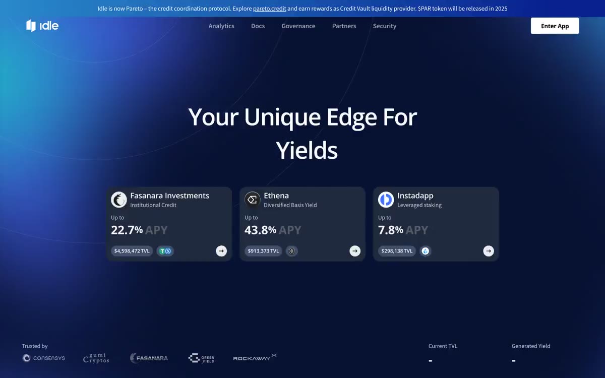 Idle Finance — eine Vorschau einer Website in diesem Stil