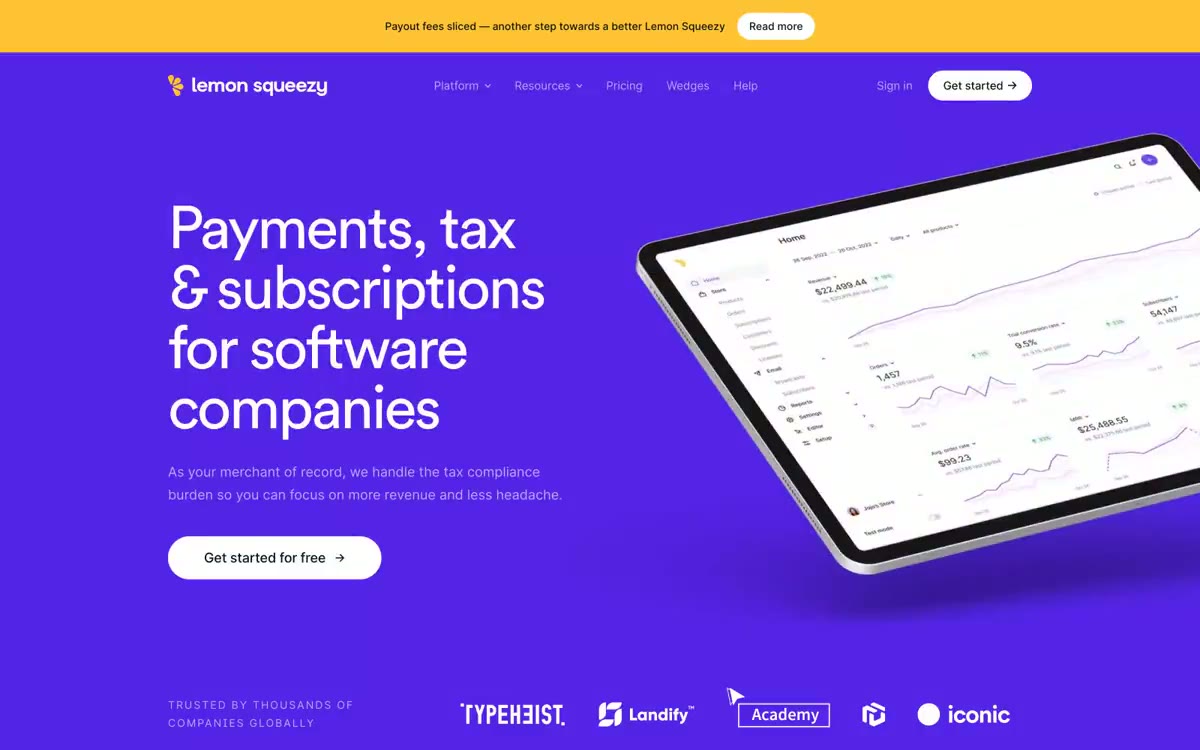 Payments — eng Virschau vun enger Säit an dësem Stil