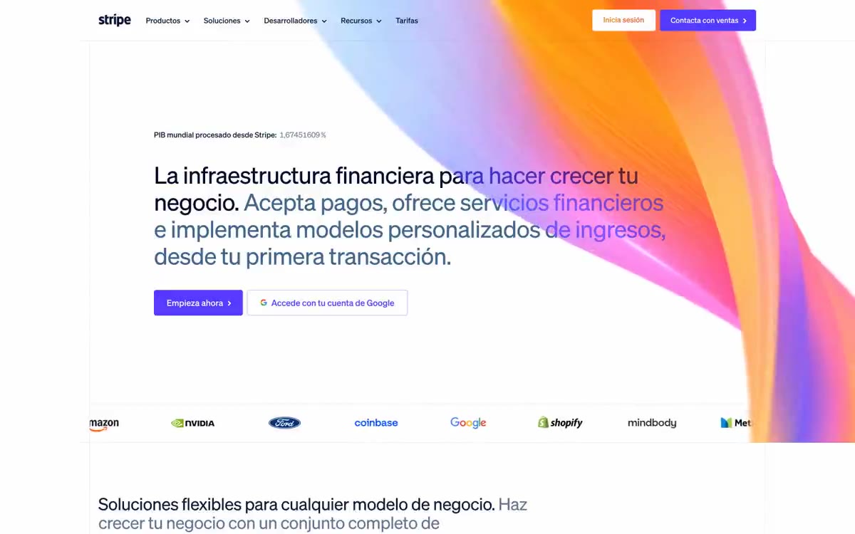 Stripe — eine Vorschau einer Website in diesem Stil