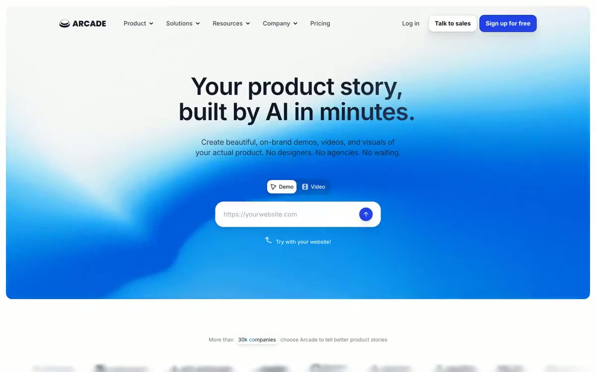 Arcade — eine Vorschau einer Website in diesem Stil