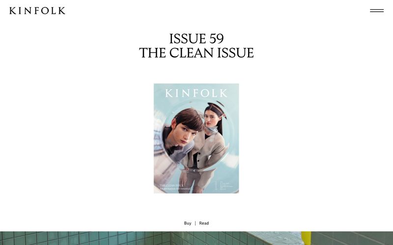 Kinfolk — eine Vorschau einer Website in diesem Stil