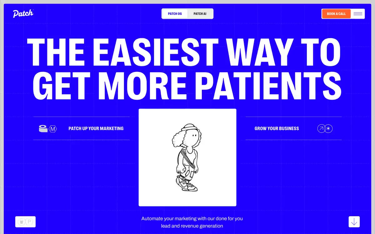 Patch — eine Vorschau einer Website in diesem Stil