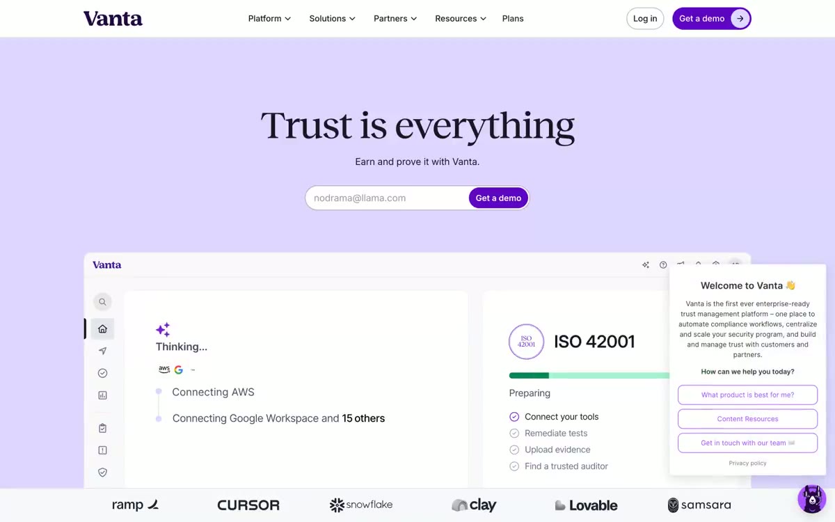 Vanta — sawangan situs dina gaya ieu