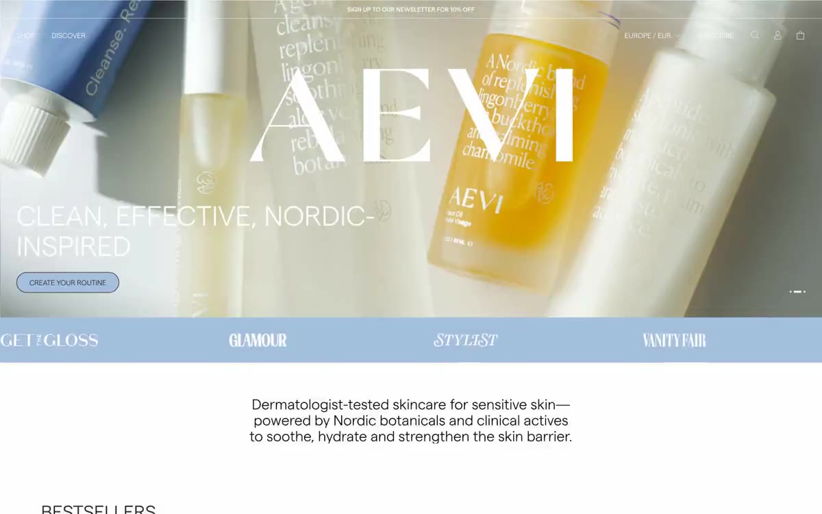 Aevi Wellness — په دې سټایل کې د یوې سایټ مخکتنه