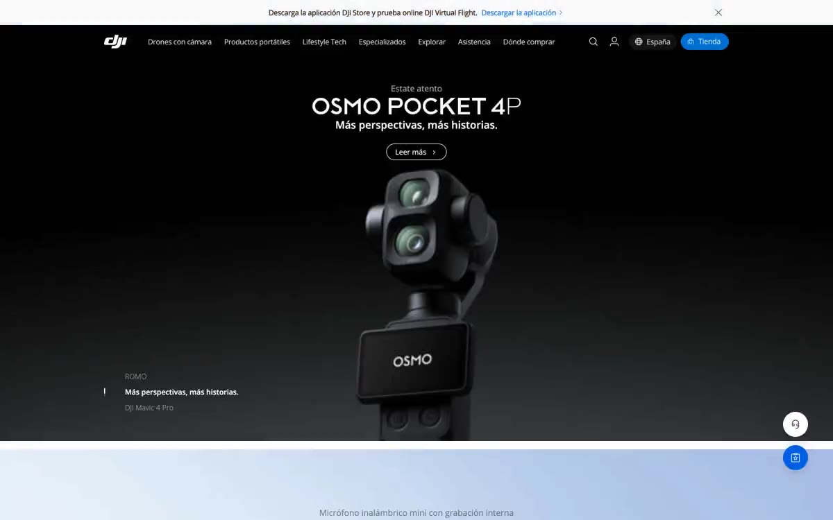 DJI – svetainės peržiūra šiuo stiliumi