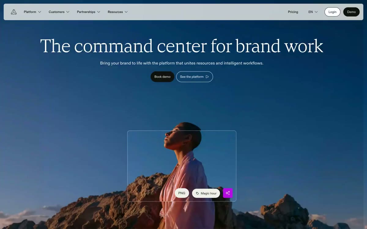 Frontify — eine Vorschau einer Website in diesem Stil